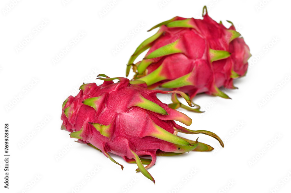 Dragon fruit or pitaya isolated on white background,