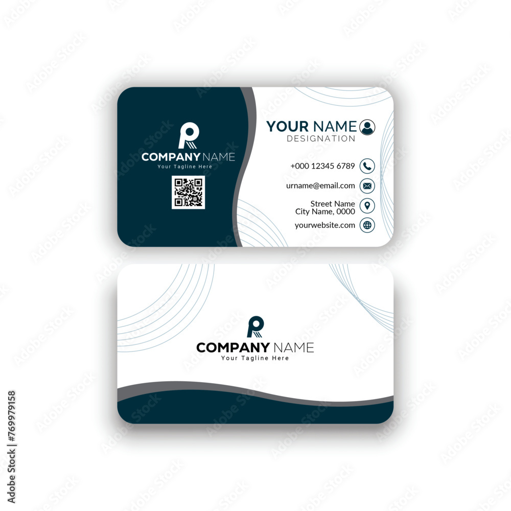 Obraz premium Corporate creative and modern Stylish Professional Business card template (Double sided) 