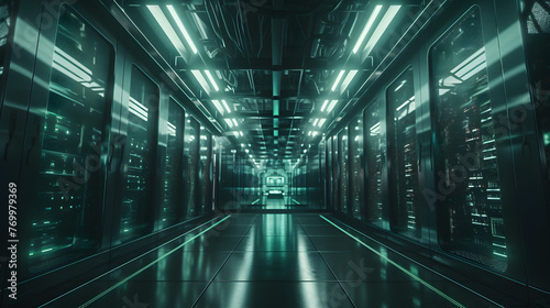 a image of a data center with computer servers