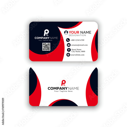 Corporate creative and modern Stylish Professional Business card template (Double sided)  photo