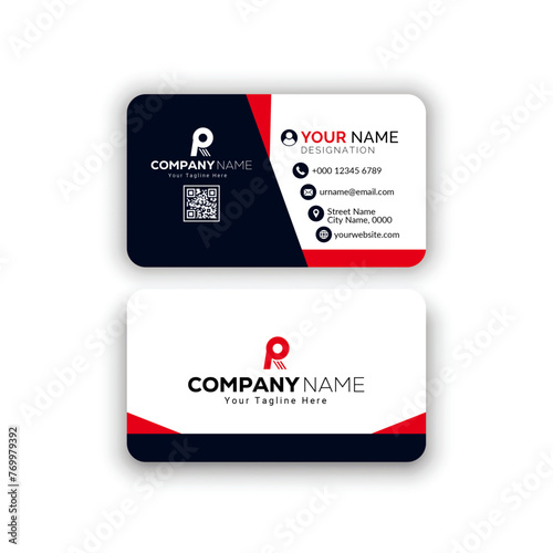 Corporate creative and modern Stylish Professional Business card template (Double sided)  photo