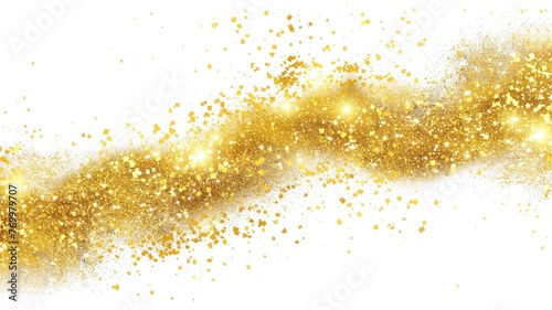 Explosive golden yellow glitter burst - An energetic burst of golden yellow glitter suggesting celebration  excitement  and dynamism