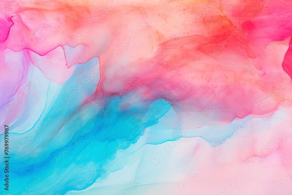 Aqua Fuchsia Apricot abstract watercolor paint background barely noticeable with liquid fluid texture for background, banner with copy space and blank text area 