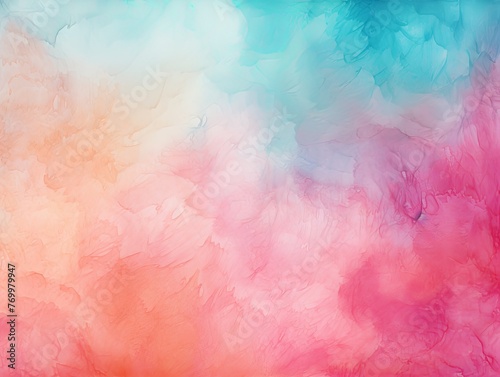 Aqua Fuchsia Apricot abstract watercolor paint background barely noticeable with liquid fluid texture for background, banner with copy space and blank text area 