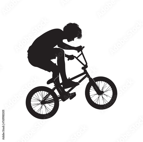 Professional bmx bicycle player silhouette. Vector illustration