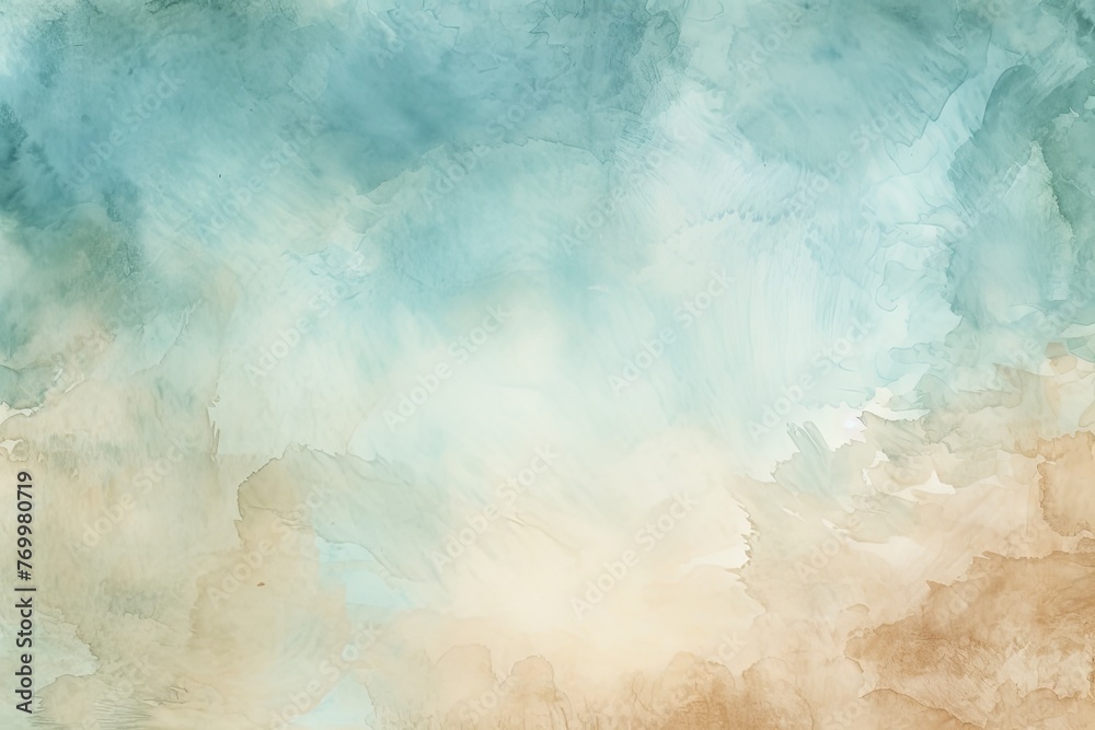 Beige Sky Blue Olive abstract watercolor paint background barely noticeable with liquid fluid texture for background, banner with copy space and blank text area