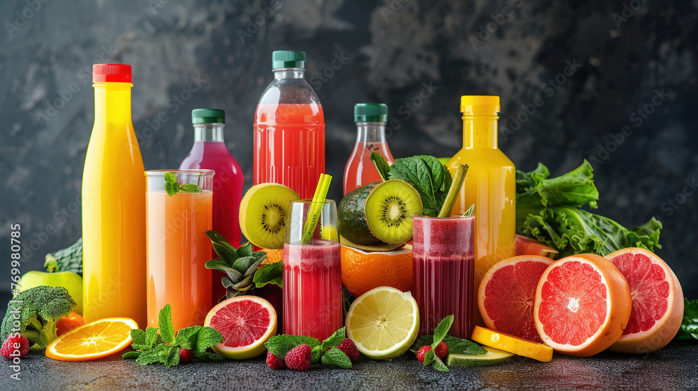 Refreshing Juices and Smoothies with Fresh Fruits and Vegetables Refreshing Juices and Smoothies with Fresh Fruits and Vegetables