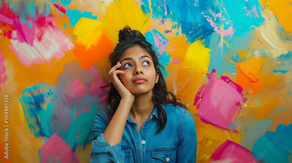 Fototapeta premium Navigating Challenges: Insights from an Indian Woman Entrepreneur generative ai