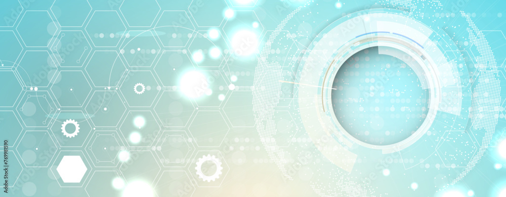 Obraz premium Abstract Artificial intelligence. Cloud computing. Machine learning. Technology web background. Virtual concept futuristic background