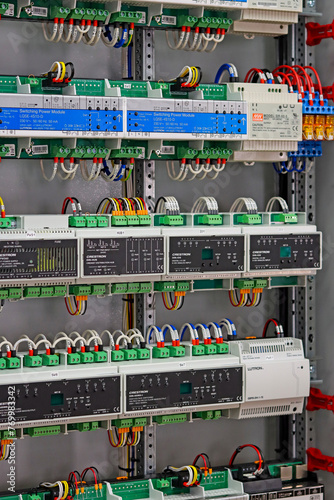 The electronic module for automatic control is installed in an electrical distribution cabinet. © Нелик Дулатов