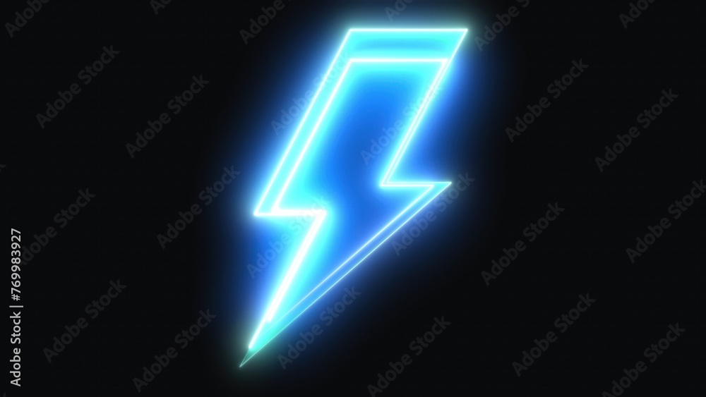 Neon lightning bolt. Computer generated 3d render Neon lightning bolt. Computer generated 3d render