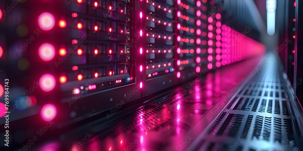 Data Center Rack with High-Performance Servers Operating at Full Load ...