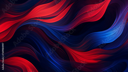 Abstract pattern of blue swirls, dark background, red and blue colors 