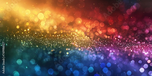 abstract Colorful background with bokeh defocused lights and stars, Ai Generated
