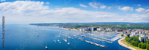 Gdynia City Skyline: An Enchanting Blend of Modernity and Maritime Heritage Amidst Serene Natural Backdrop