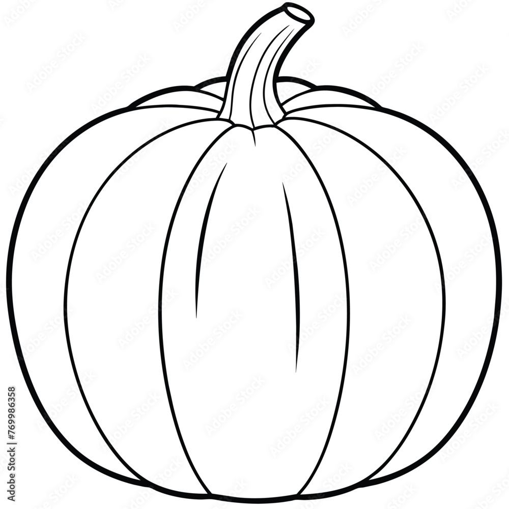 Pumpkin squash for Halloween or Thanksgiving line art Pumpkin squash for Halloween or Thanksgiving line art