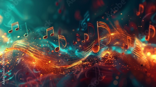 Abstract musical notes background