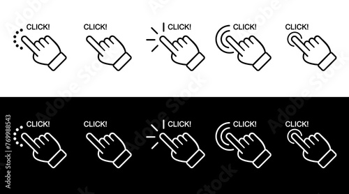 vector eps hand pointer cursor сomputer mouse (fill only) icons set. click or select icons. vector flat mouse pointer design for app, software, web, click on link, browser etc. 
