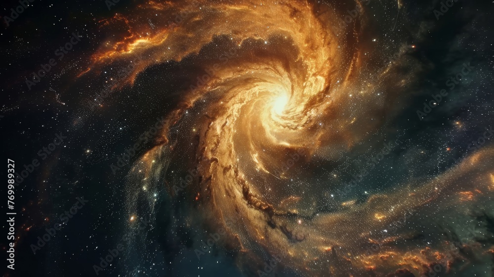 Galactic Spiral Galaxy Core - Celestial Splendor: Breathtaking Showcase of Cosmic Majesty, Evoking Awe and Reverence for the Limitless Wonders of the Universe
