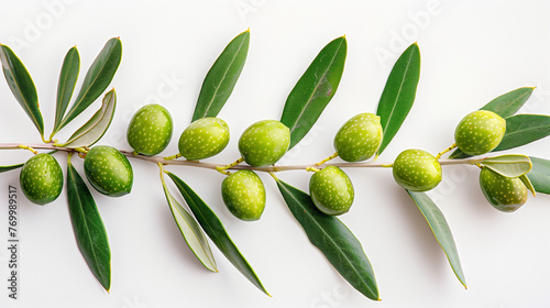 green olives on isolated white background