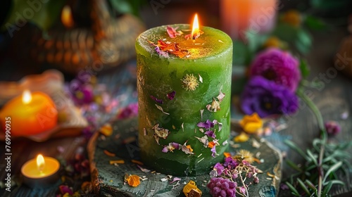 green magic candle.