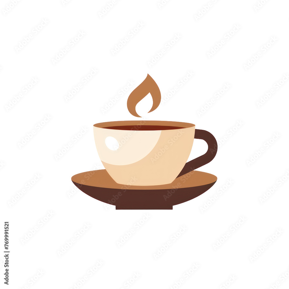 A Cup of Espresso in a minimalist style. The illustration is flat on a Transparent Background. For logos and advertising use A Cup of Espresso in a minimalist style. The illustration is flat on a Transparent Background. For logos and advertising use
