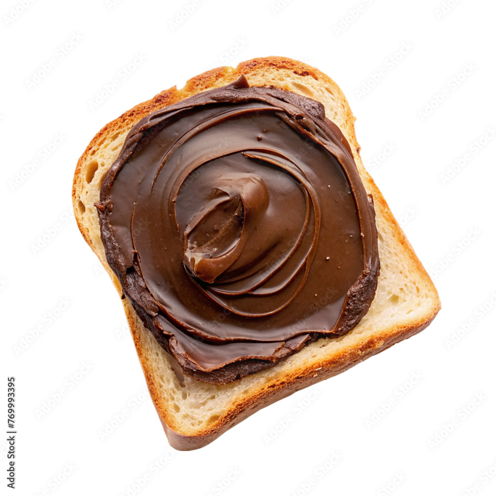 Bread slice with chocolate hazelnut, isolated on transparent background. Bread slice with chocolate hazelnut, isolated on transparent background.