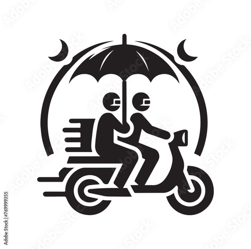 Ride Sharing Logo Design Vector Illustration Symbol Template Flat Style 
