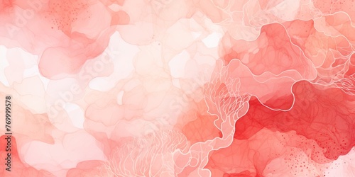 Coral abstract watercolor stain background pattern