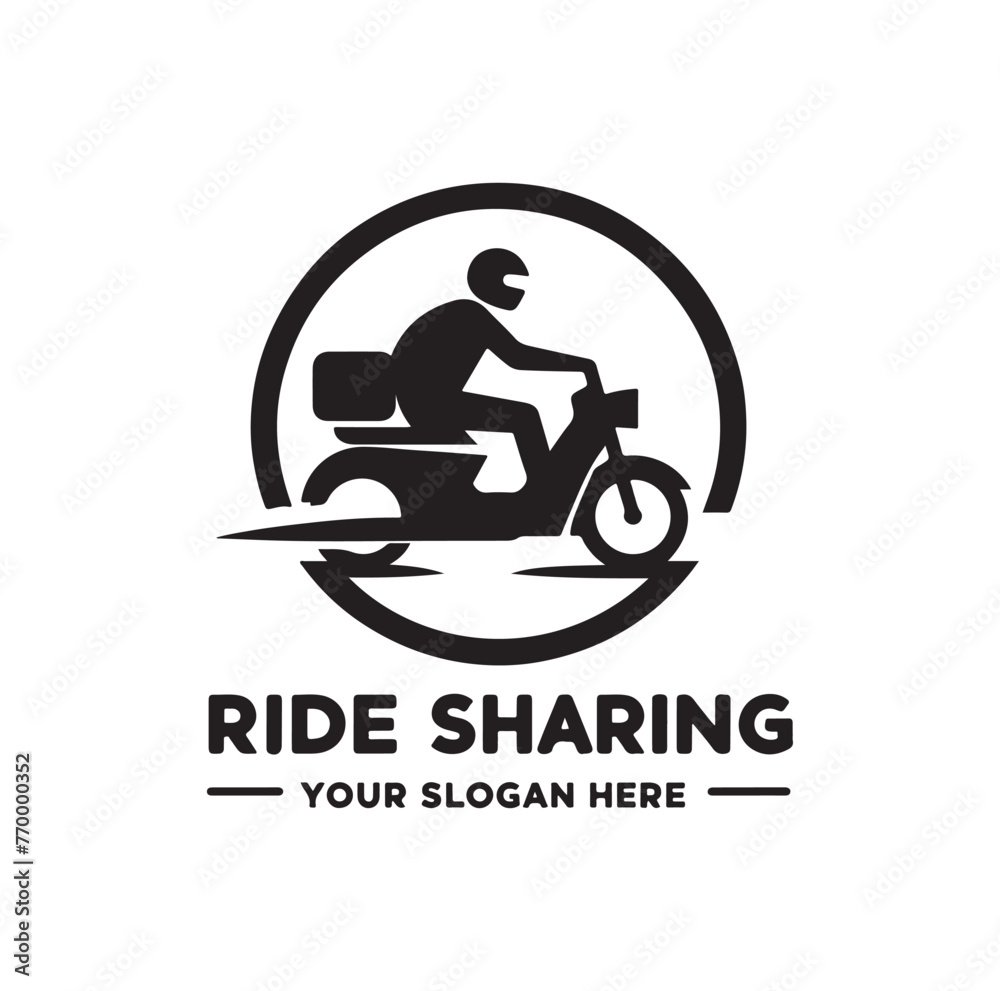 Ride Sharing Logo Design Vector Illustration Symbol Template Flat Style 