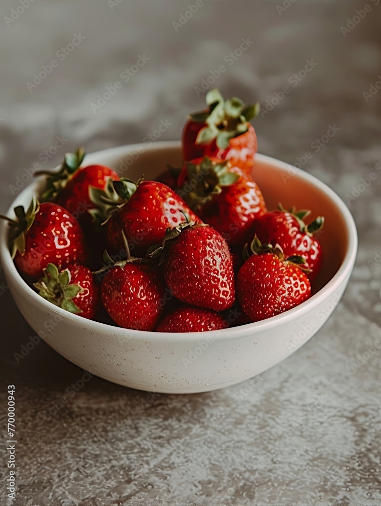 Close-up photo of fresh strawberries in a bowl. Close-up photo of fresh strawberries in a bowl.