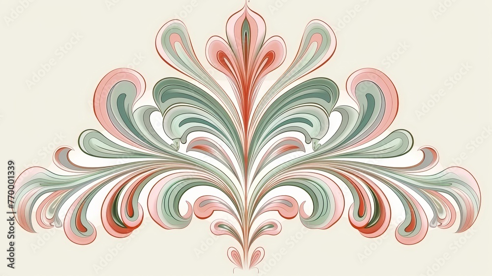 A flower with vibrant red, green, and blue swirls drawn on a white background A flower with vibrant red, green, and blue swirls drawn on a white background