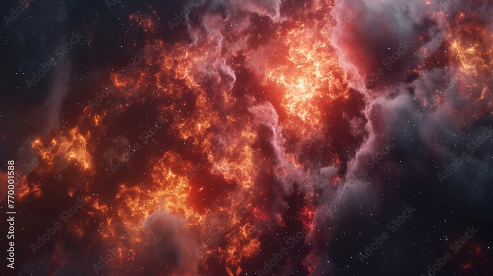 Majestic Nebula Illumination - Cosmic Artwork: Glorious Manifestation of Celestial Grace, Inspiring Awe with its Captivating Depiction of Cosmic Phenomena