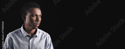 Sad African-American man on...