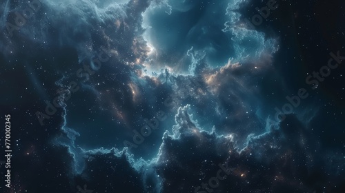 Majestic Nebula Illumination - Cosmic Artwork: Glorious Manifestation of Celestial Grace, Inspiring Awe with its Captivating Depiction of Cosmic Phenomena