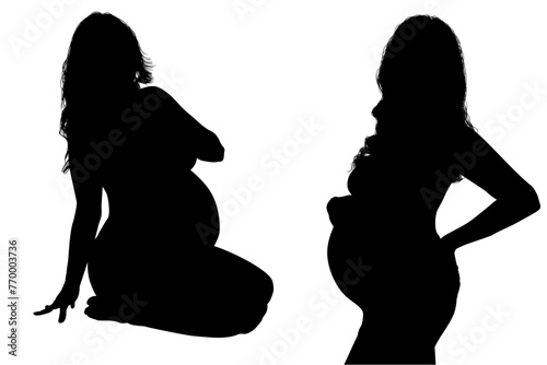 silueta, embarazada, prenatal, amor, gestacion, silueta, vector, embarazo, mujer, familia, ilustracion
