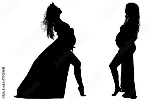 silueta, embarazada, prenatal, amor, gestacion, silueta, vector, embarazo, mujer, familia, ilustracion