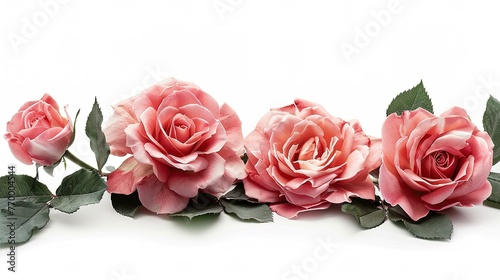 Roses isolated on the white background flower composition   Generative ai 