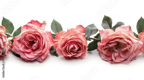 Roses isolated on the white background flower composition   Generative ai 
