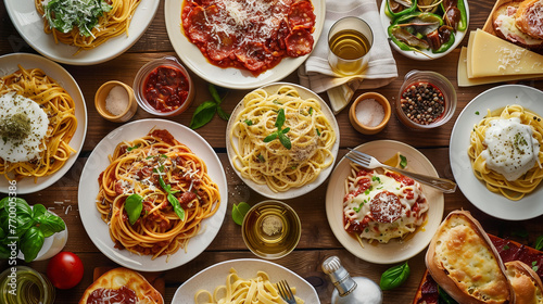 various pasta dishes from above 