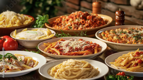 various pasta dishes from above 