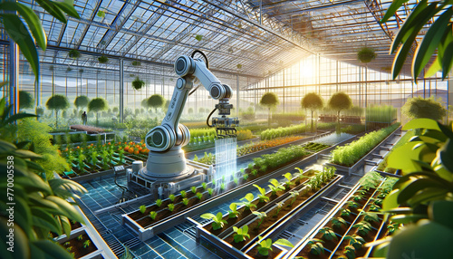 Robotic Arm Working Within A Sustainable Greenhouse