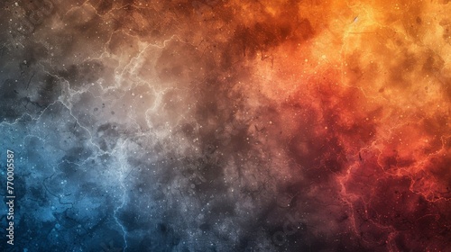 A dark grainy gradient background with orange, white, blue, and teal blurred noise texture is used to create a header poster banner landing page backdrop