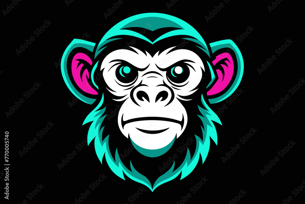 monkey print ready vector t-shirt design sticker monkey print ready vector t-shirt design sticker
