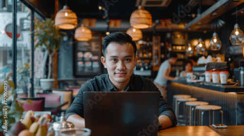 Man Working at Laptop