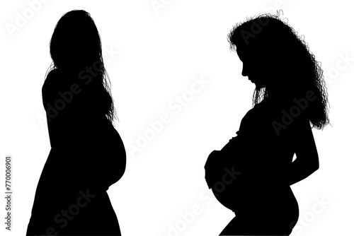 silueta, embarazada, prenatal, amor, gestacion, silueta, vector, embarazo, mujer, familia, ilustracion