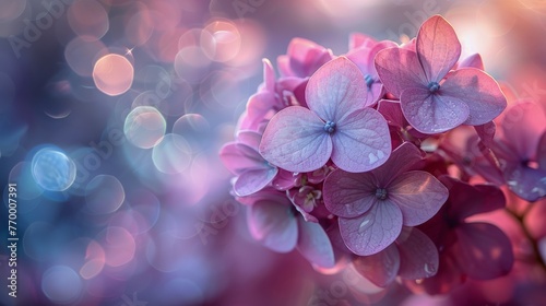 Pink and Blue Flowers in Field