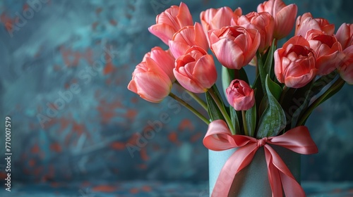 Pink Ribbon Wrapped Gift With Bow