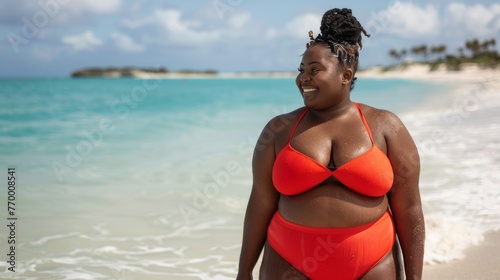 Woman in Bikini on Beach