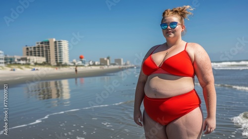 Woman in Bikini on Beach